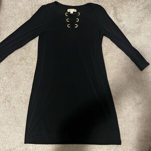 Michael Kors Black Dress with Gold Eyelets
